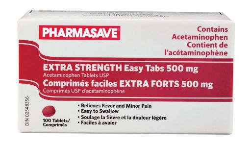 Picture of PHARMASAVE ACETAMINOPHEN – EX STR – EASY TABS - 500MG TABLETS 100S